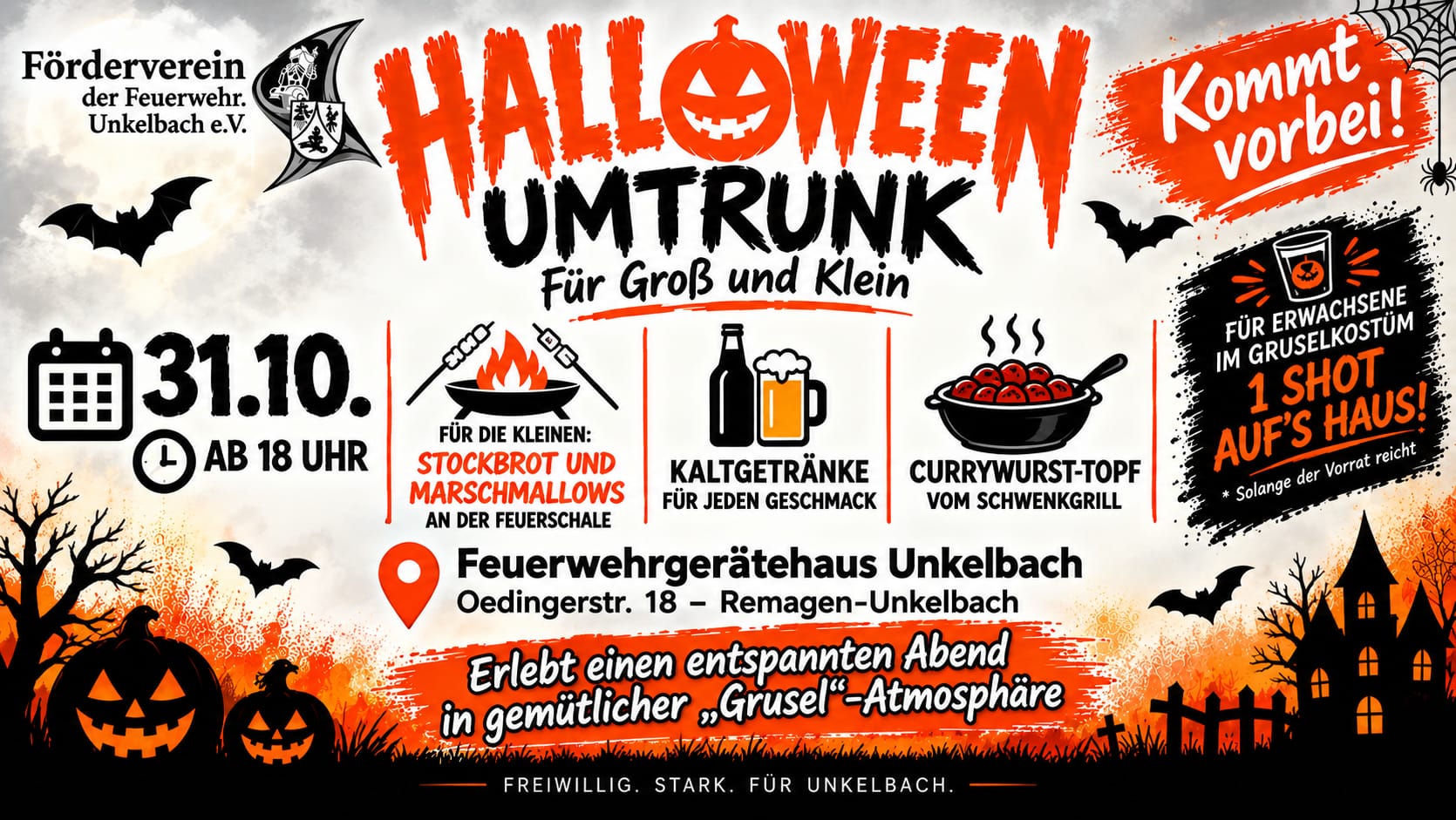 Helloweenumtrunk an der Feuerwehr